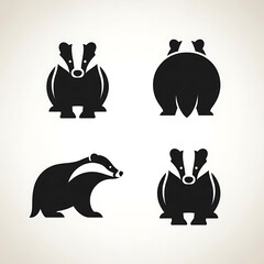 Four black silhouettes of different horse breeds.