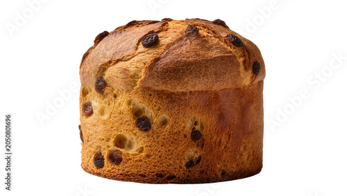 Εκτύπωση καμβά Golden brown panettone with raisins and airy crumb texture