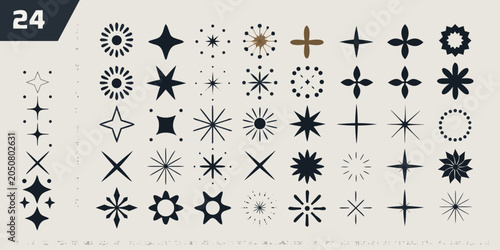 Foto Collection Of Black Geometric Icons Minimalist Vector Style