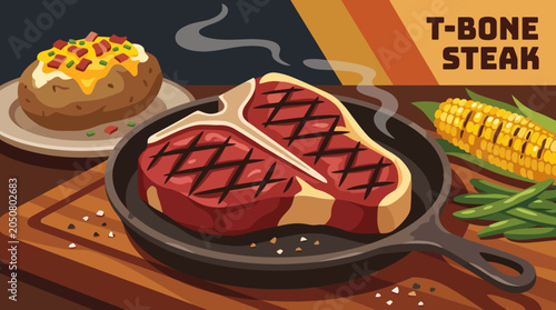 Tablou pe pânză t bone steak american steak cuisine food recipe culinary grilled delicious premi