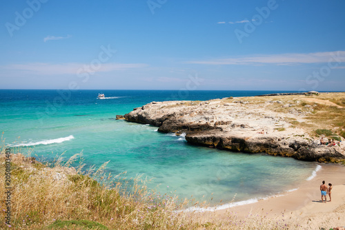 People at a beach in Monpoli, Puglia, Italy