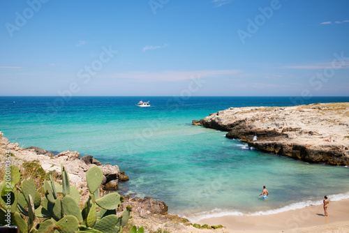 Konstfotografi People at a beach in Monpoli, Puglia, Italy