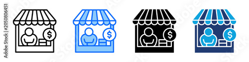 Small Business Icon Set Multi Style Vector Illustration