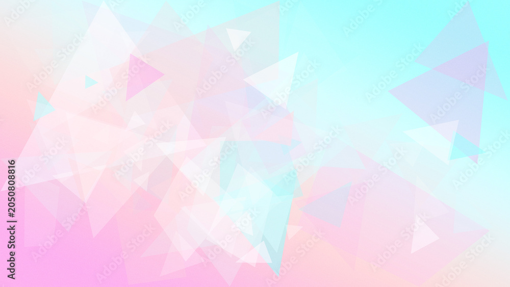 Obraz premium Abstract polygon triangles in soft blue and pink hues create a vivid yet calming geometric backdrop, ideal for marketing, invitations, and web headers with open copy space.