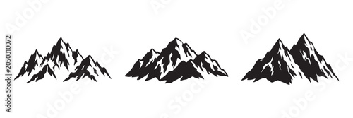 Photos black rough mountain shape illustration