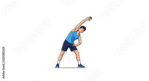 Konstfotografi Man stretching arm up high sideways.