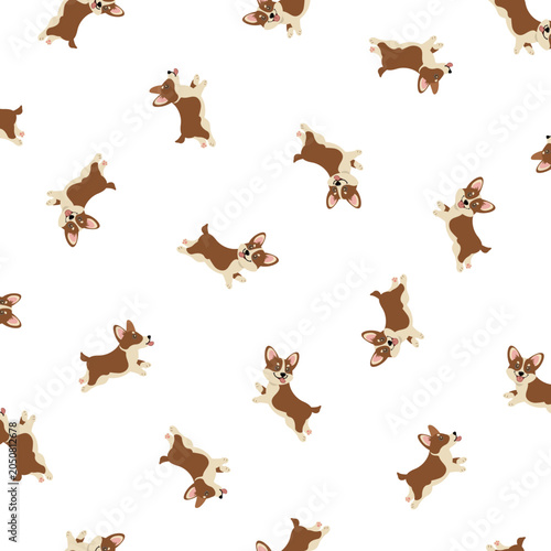Simple and cute seamless dog pattern,