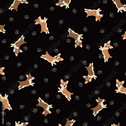 Simple and cute seamless dog pattern,