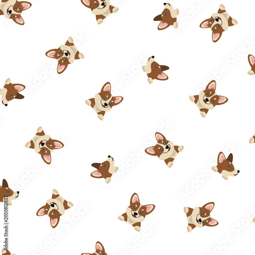 Simple and cute seamless dog pattern,