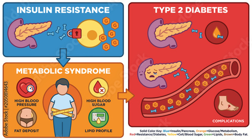 Valokuva Type 2 Diabetes Insulin Resistance Metabolic Syndrome Infographic