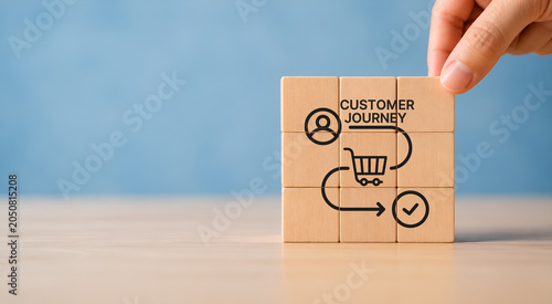Fotografi Customer journey, marketing and customer behavior analysis concept