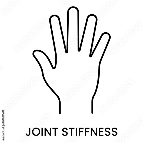 Принти на полотні Joint stiffness line icon showing human hand immobility symptom