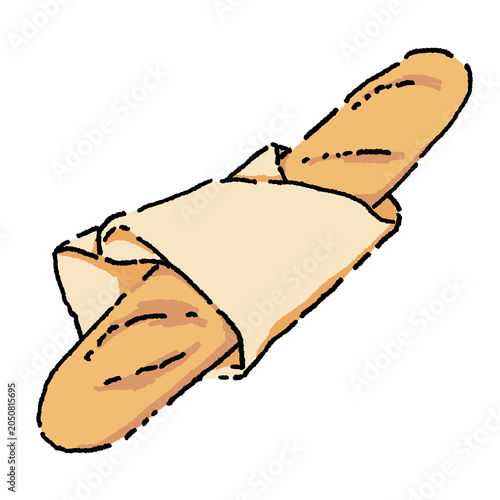 Baguette illustration, transparent, cute