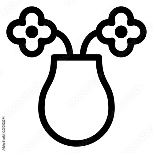 Flower Vase Interior Decor Icon