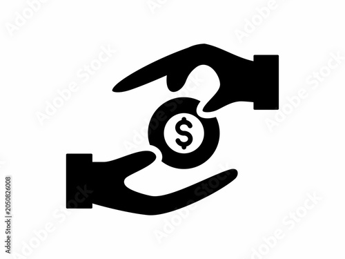 Black repayment icon in a simple flat silhouette style