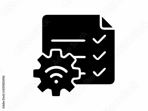 Bild auf Leinwand Black process redesign icon in a simple flat silhouette style
