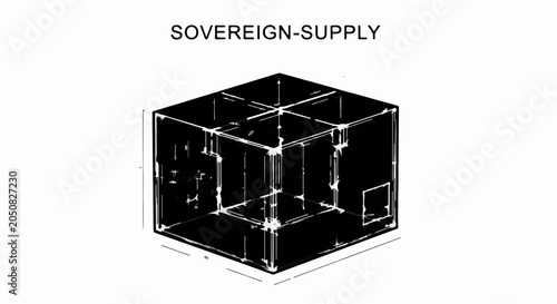 Perspective view of a transparent cube structure with internal divisions, showcasing storage and organization.