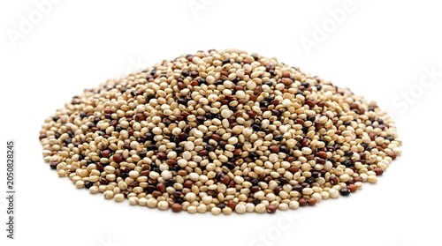 Sustainable Quinoa, Organic Superfood Grain Packed With Protein And Fiber, Perfect For Healthy Cooking And Nutrition, On A Clean White Solid Background