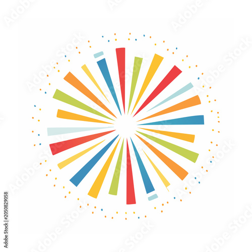 Colorful burst with confetti