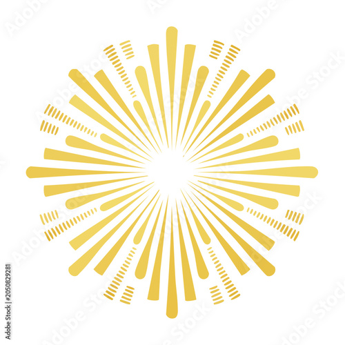 Golden sunburst graphic element