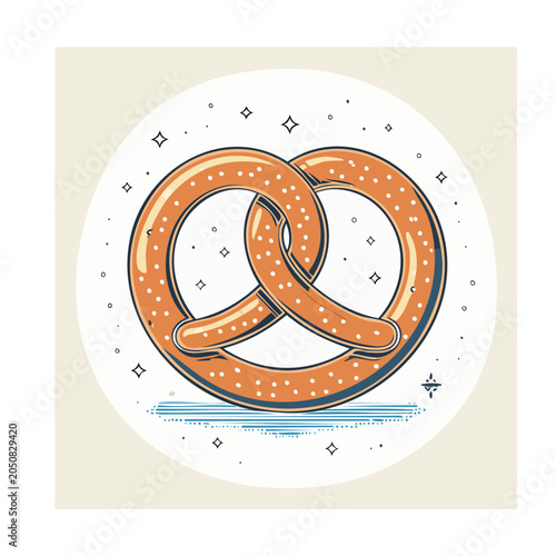 Illustration of a pretzel with salt