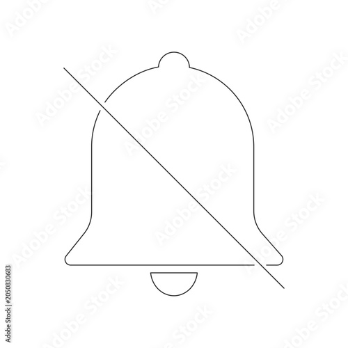 Slika na platnu Notification Off Icon Smartphone Silent Notification Mobile UI Line Icon / 通知オフア