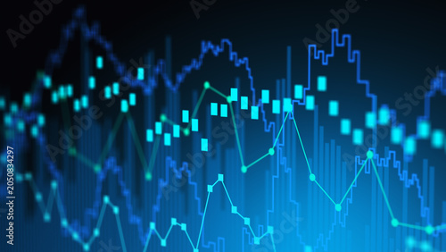 Business growth trend, and modern technology innovation concept, stock market graph showing, Invest index global economic investment strategy, forex financial currency exchange