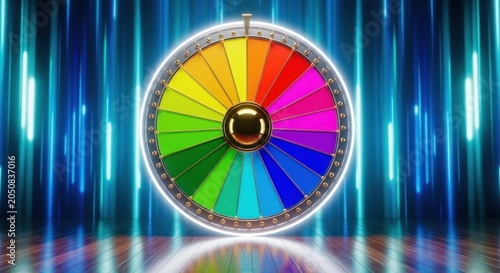 Colorful Wheel of Fortune Game Show.