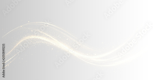 Bilde på lerret Gold soft light wave draws bright line in vibrant png flow and starts to twist u