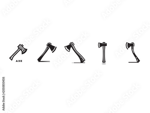 Different Styles of Axes, Illustrative Design, Industrial Art, Creative Concepts, Vector Graphics Showcase