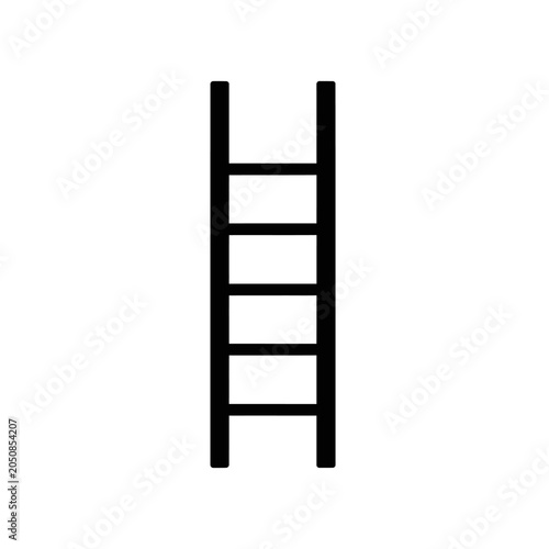 Minimalist black ladder icon representing ascent or progression in digital design