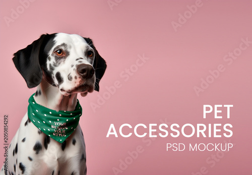 Dalmatian Dog Bandana Mockup PSD