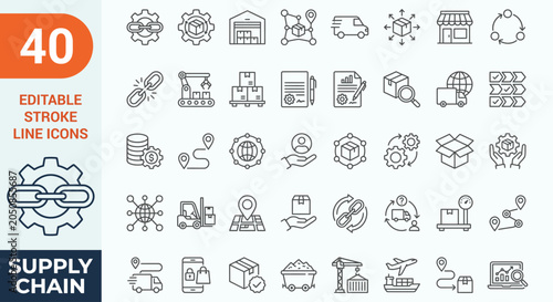 Photos Supply chain icon set