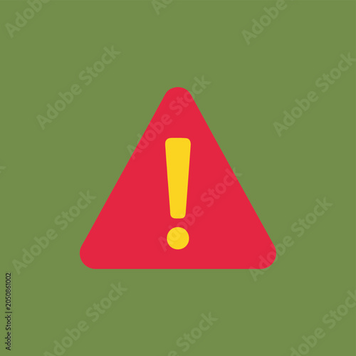 Red Warning Triangle Sign with Yellow Exclamation Mark