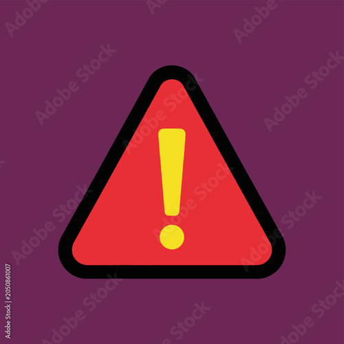 Red Warning Triangle Sign with Yellow Exclamation Mark