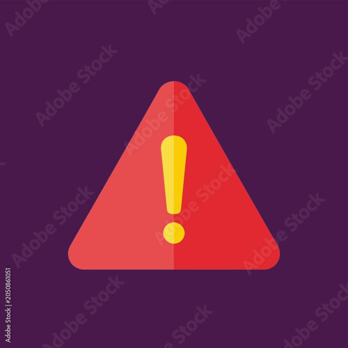 Red Warning Triangle with Yellow Exclamation Mark - Alert Symbol