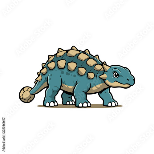 Illustration of a Ankylosaurus Dinosaur  design templates simple and modern