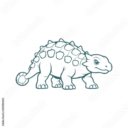 Illustration of a Ankylosaurus Dinosaur  design templates simple and modern