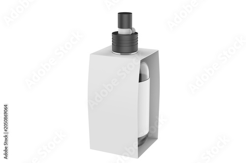 Sprayer Bottle Kraft Paper Pack. 3d illustration