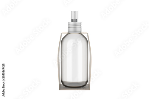 Sprayer Bottle Kraft Paper Pack. 3d illustration