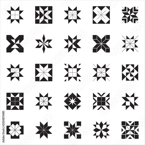  Quilt Block SVG Bundle Geometric Barn Star Silhouette