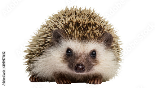 Foto Small hedgehog with sharp spines and dark eyes