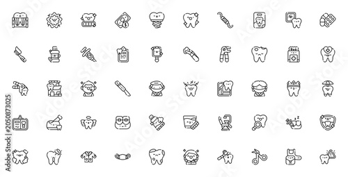 Canvas-taulu Dentist icon set