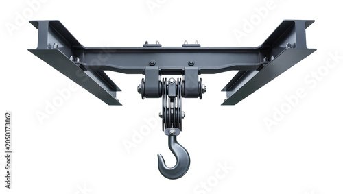 Tableau sur toile Industrial crane trolley with hook and I-beam structure