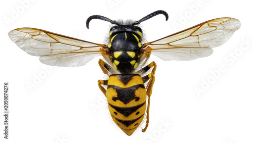 Foto European Wasp with Yellow and Black Markings and Wings