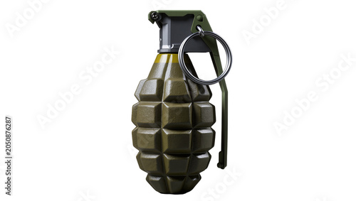 Tableau sur toile Military hand grenade with fragmentation casing and safety lever