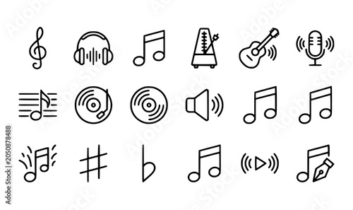 Foto Music icons and symbols