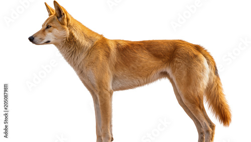 Εκτύπωση καμβά Australian Dingo standing profile view on white
