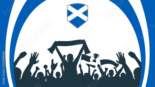 Photos Scotland soccer fan crowd celebration with national flag emblem