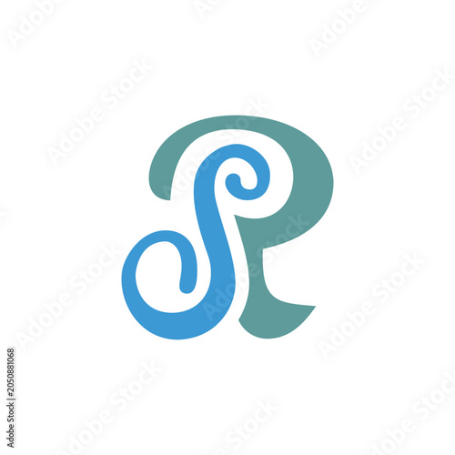 Monogram Letter S and R Swirl logo
